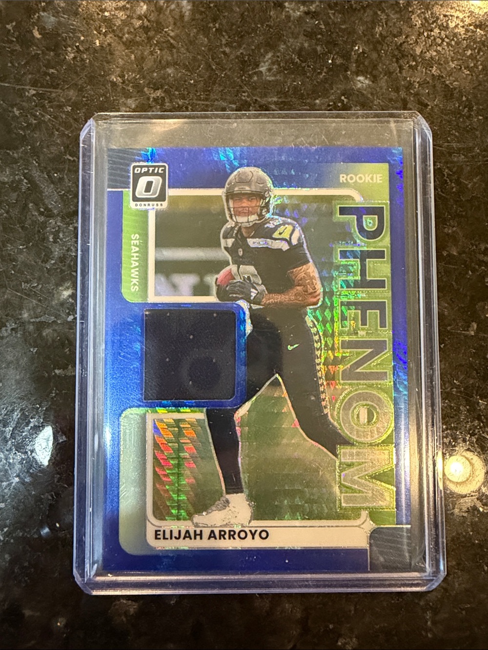 Elijah Arroyo Rookie Phenom Patch Football Card - Blue Holo